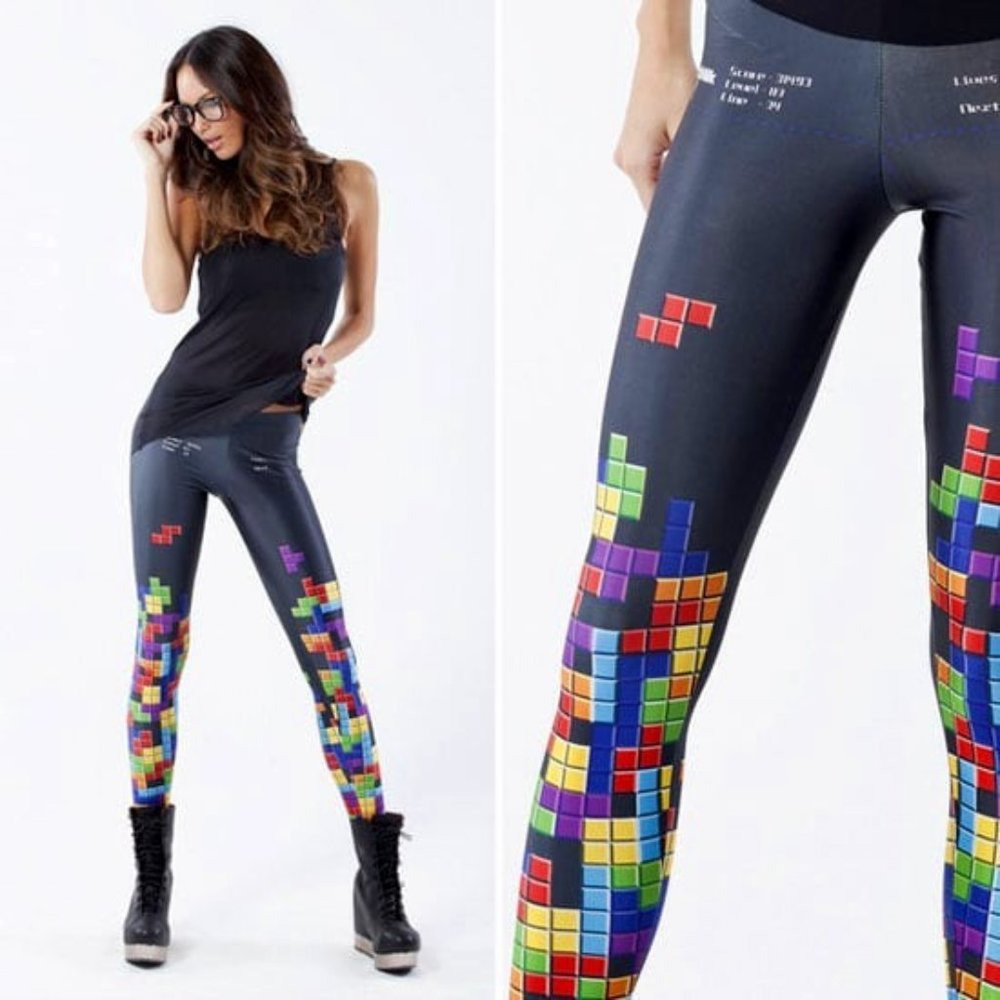 Blackmilk Retro Gamer (Tetris) Leggings - S